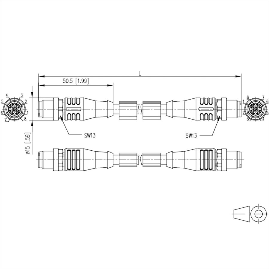 METZ CONNECT Câble Ethernet industriel M12, codage X, 1 m