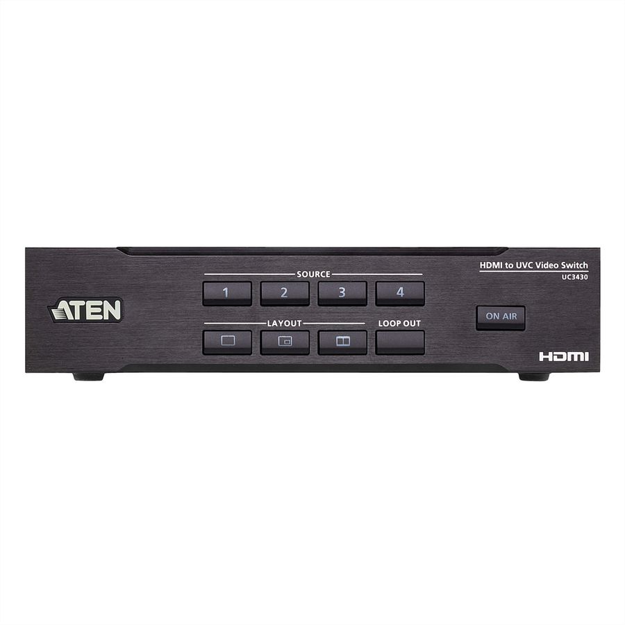 ATEN UC3430 CAMLIVE™ PRO 4K Commutateur vidéo HDMI vers USB, 4 entrées