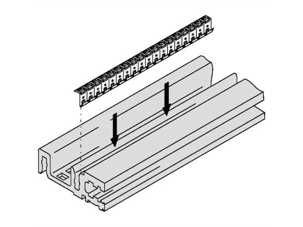 SCHROFF Rail horizontal type H-VT, lourd, avec joint CEM, 42 CV