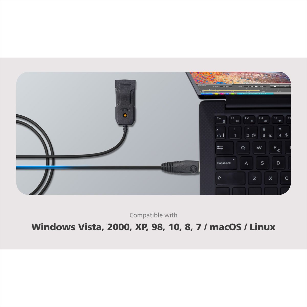 ATEN UC232BF Adaptateur de console USB vers RJ-45 (RS-232) (FTDI), 1,2 m