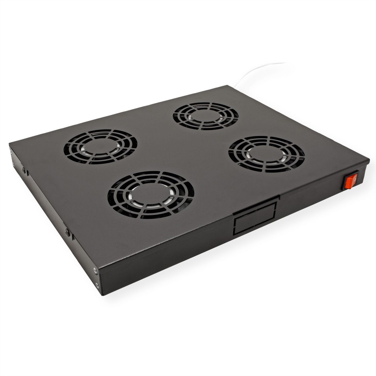 ROLINE 19" Unité de ventilation, 4 ventilateurs, thermostat, noire