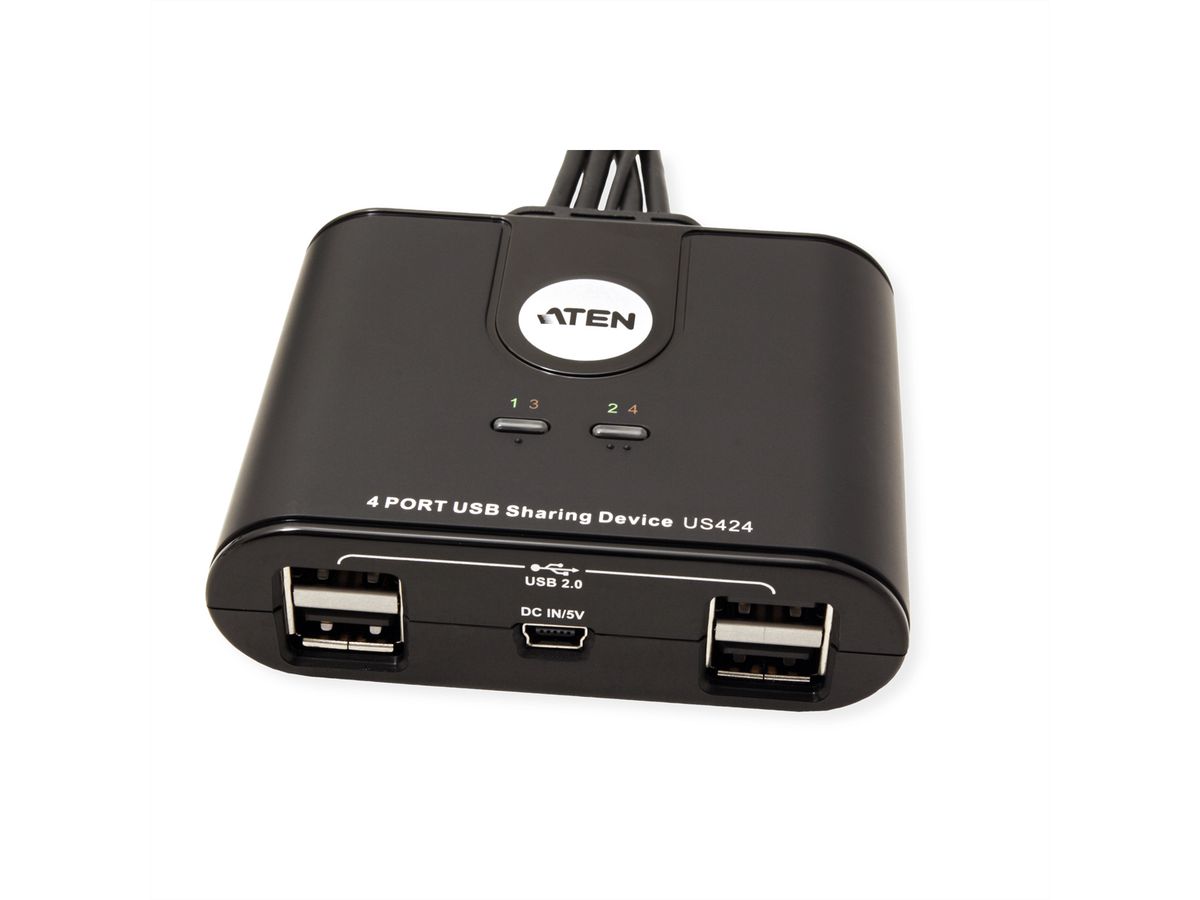 ATEN US424 Commutateur de périphériques USB 2.0 à 4 ports