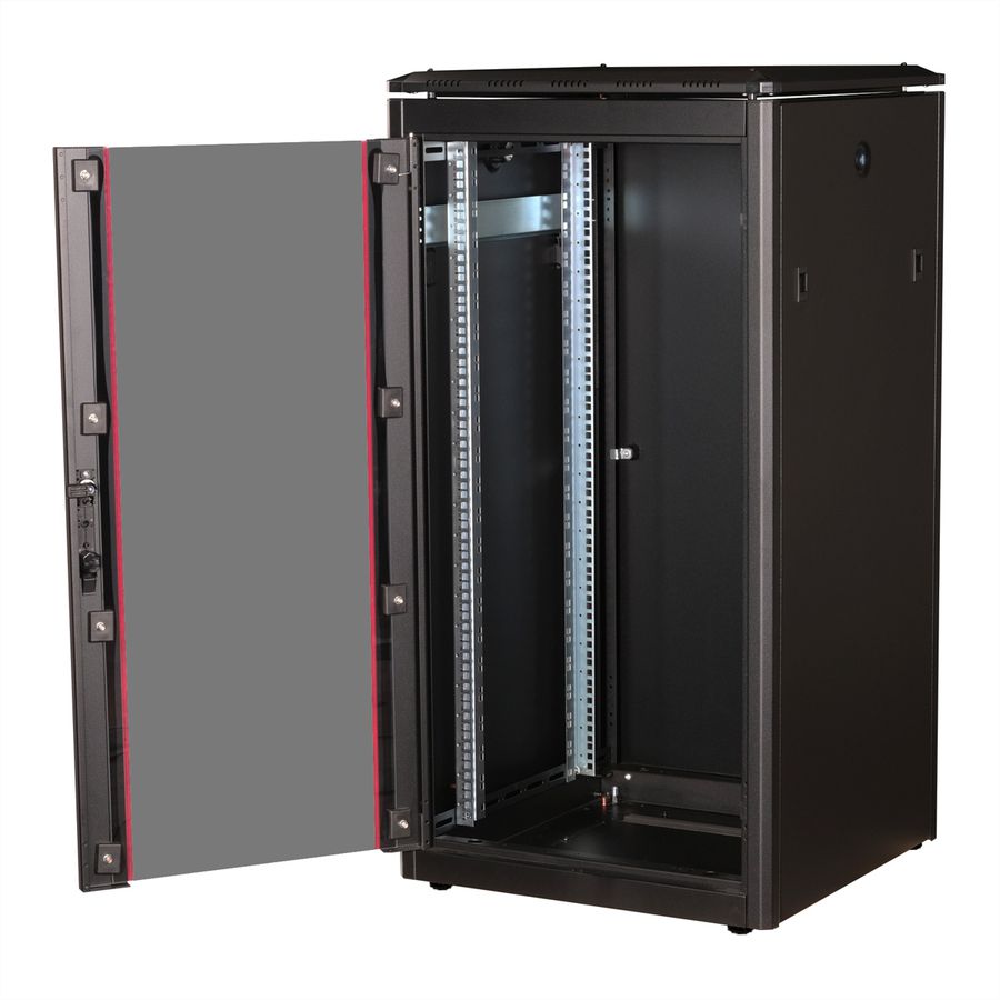 ROLINE 19" Baie réseau Pro 22U, 600x600 LxP Porte verre noir