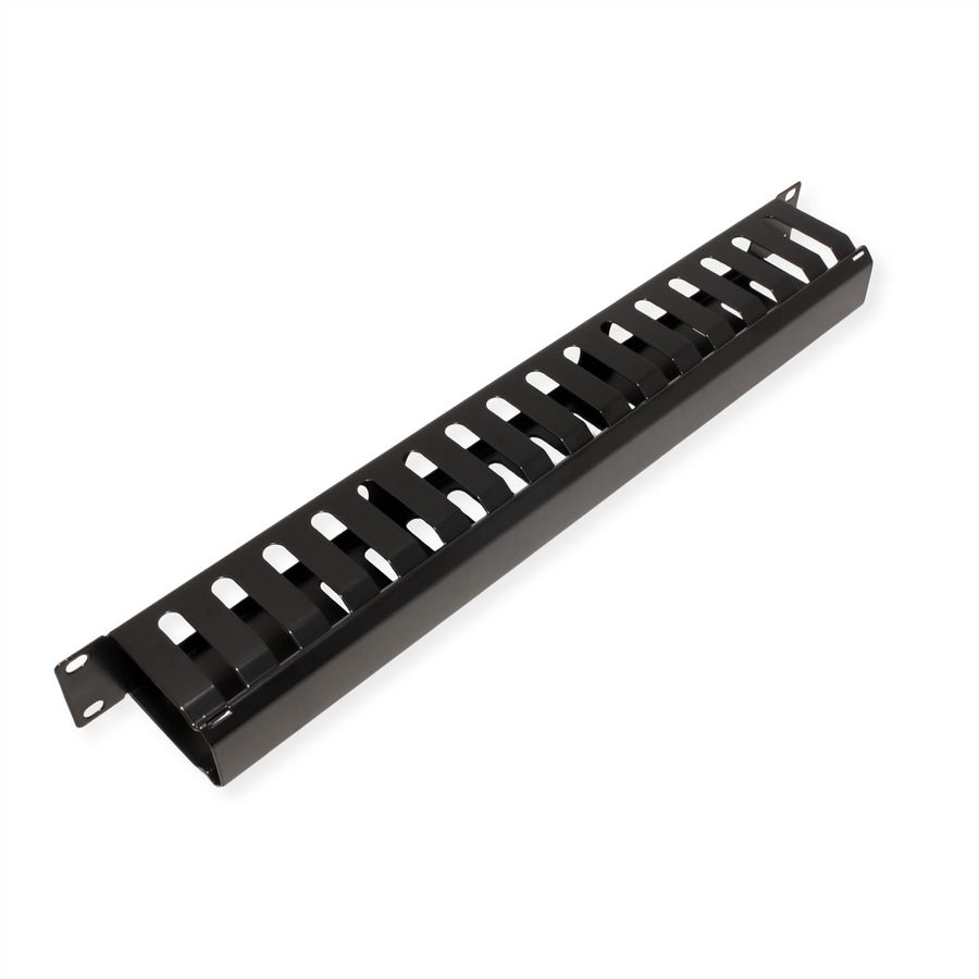 VALUE Plaque 19", 1 UH avec canal de rangement 40 x 60 mm, noir