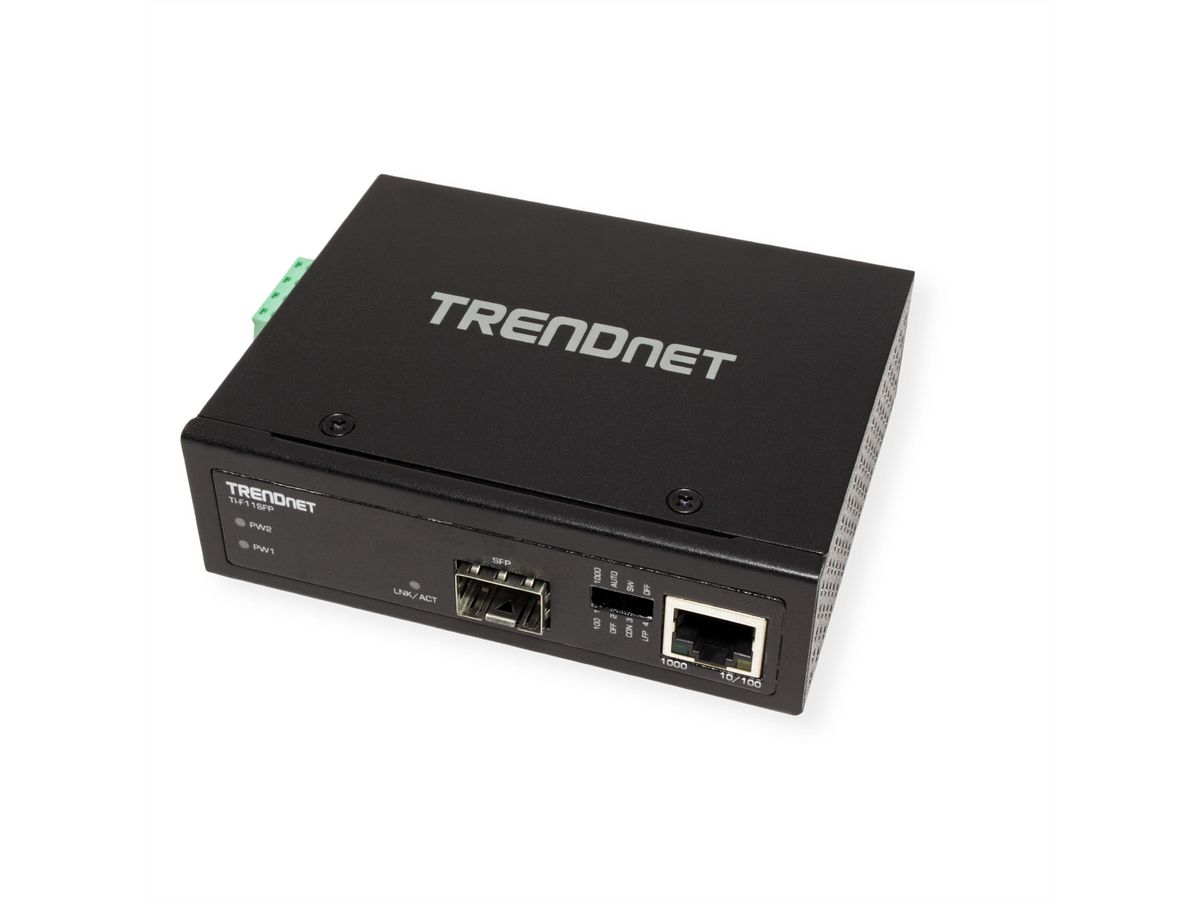 TRENDnet TI-F11SFP Convertisseur média industriel 100/1000 Base-T vers SFP