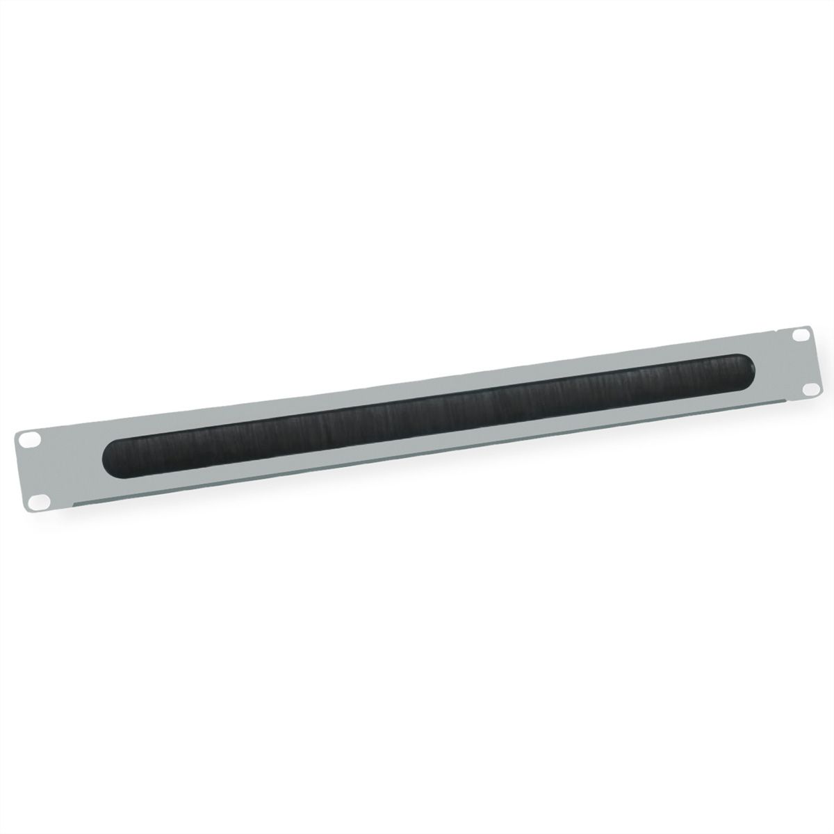 VALUE Passe-câbles 19" 1 UH avec brosse et décharge de traction, gris