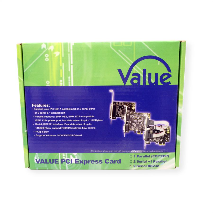 VALUE Carte PCI-Express 2S, 2x RS232, DB 9
