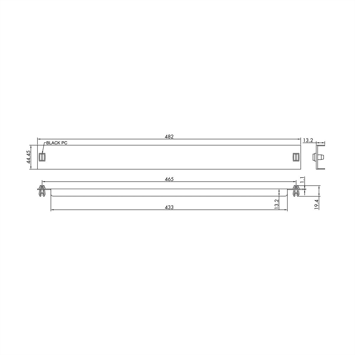 VALUE Cache 19" Snap-in, 1UH, noir