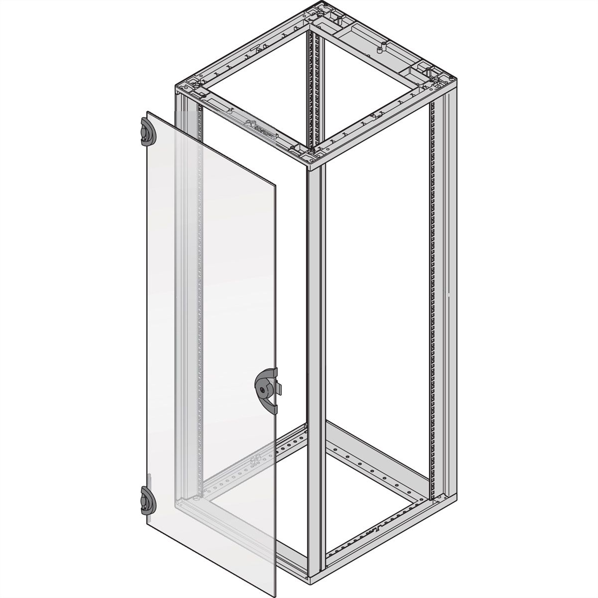 SCHROFF Novastar porte en verre, angle d'ouverture 180°, 12 U 553W