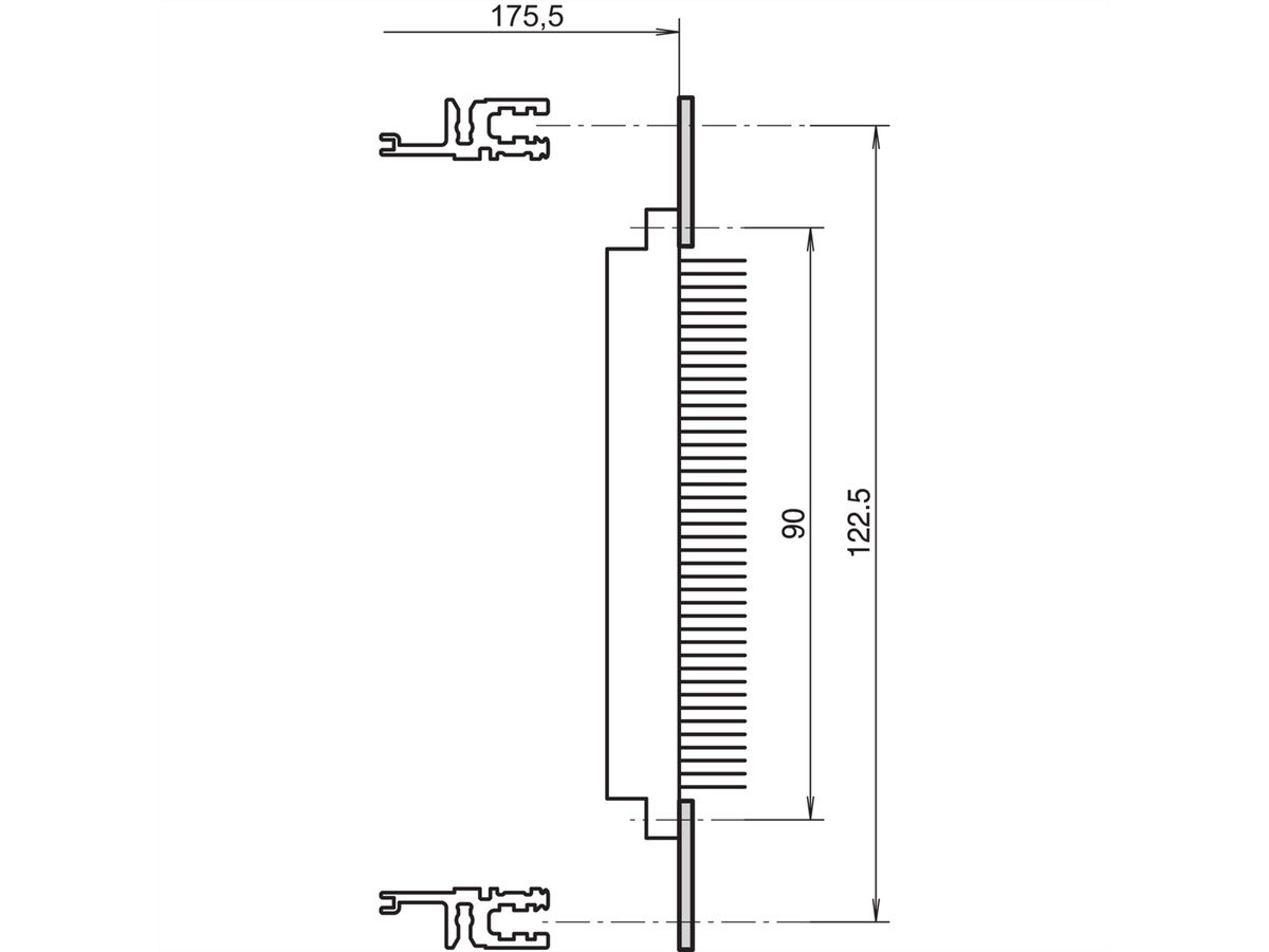 SCHROFF EuropacPRO Rail perforé pour connecteur, selon EN 60603-2 et DIN 41612, 60 HP