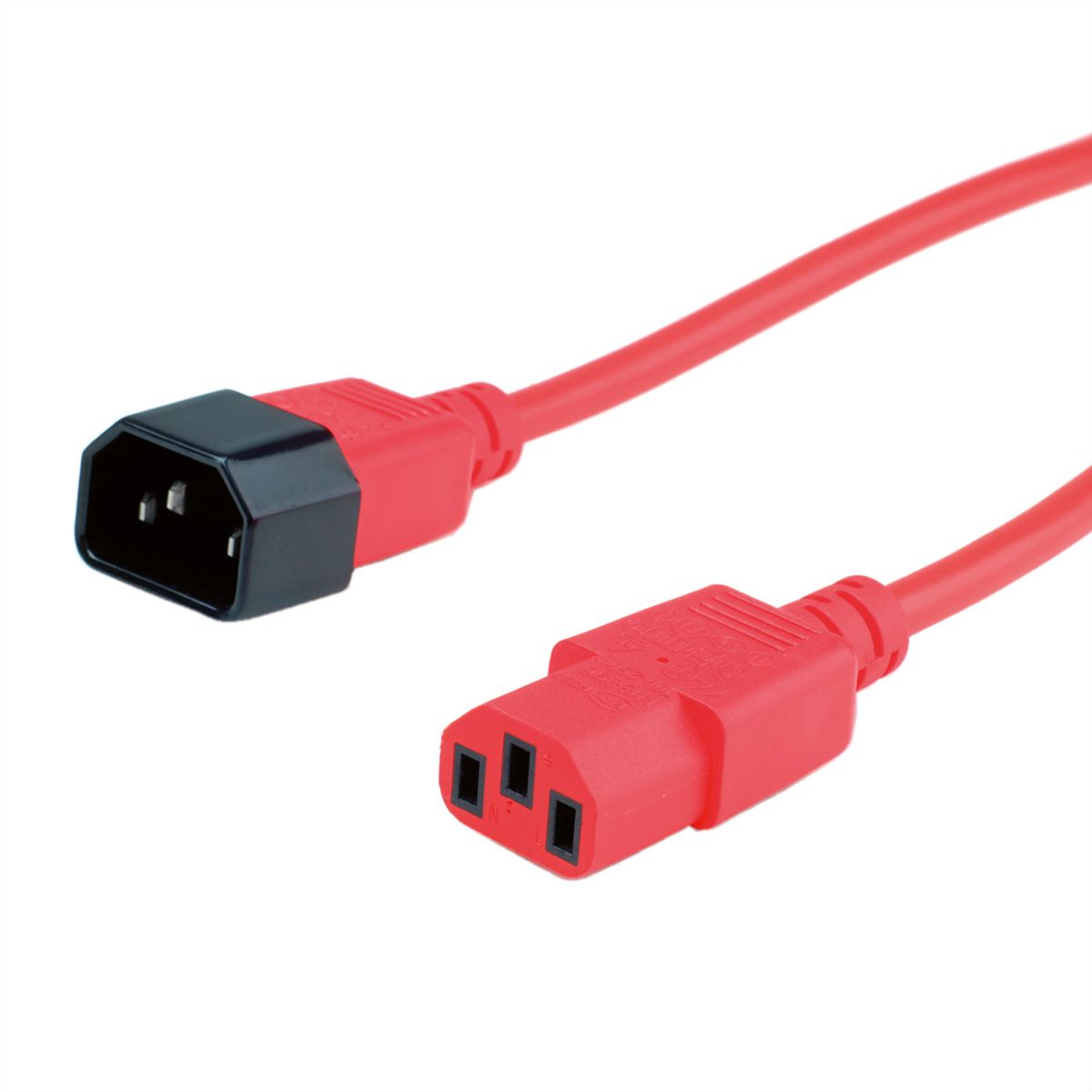 ROLINE Câble d'alimentation, IEC 320 C14 - C13, rouge, 3 m