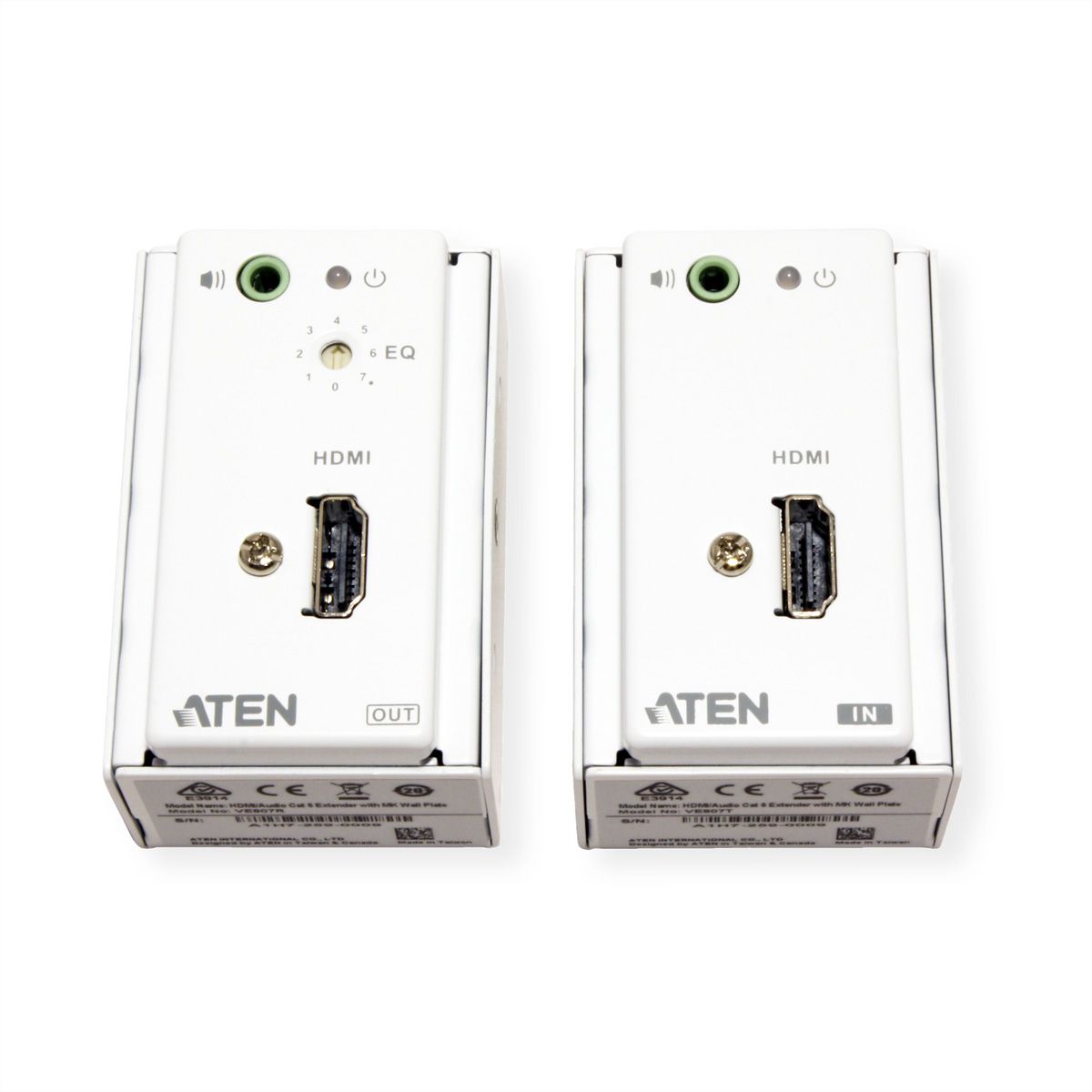 ATEN VE807 Système d'extension Cat 5 HDMI/audio avec plaque murale MK