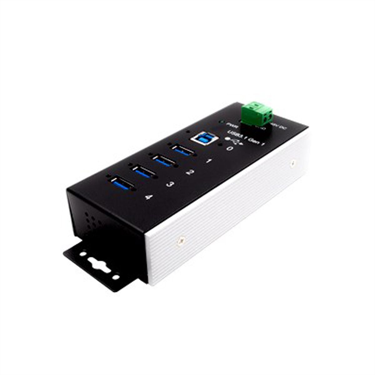 EXSYS EX-1185HMVS-WT Hub USB3.0 métal à 4 ports, Din, plage de -40°C à 85°C