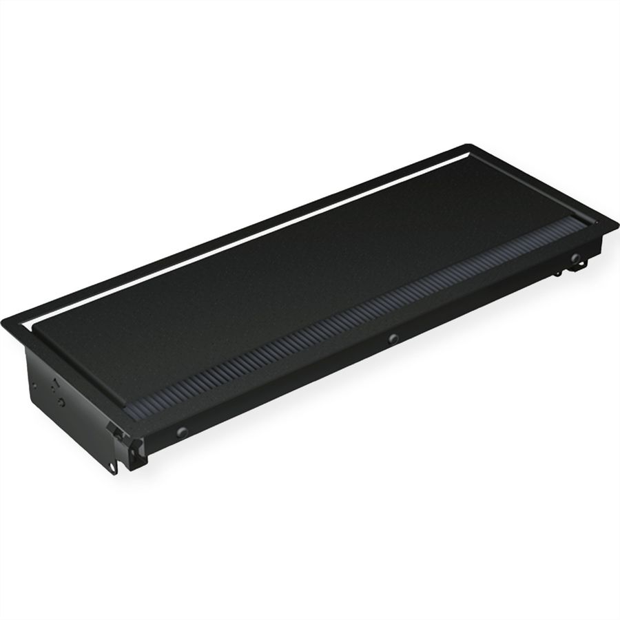 BACHMANN CONI Cadre large 4 ports, RAL9005 laqué noir