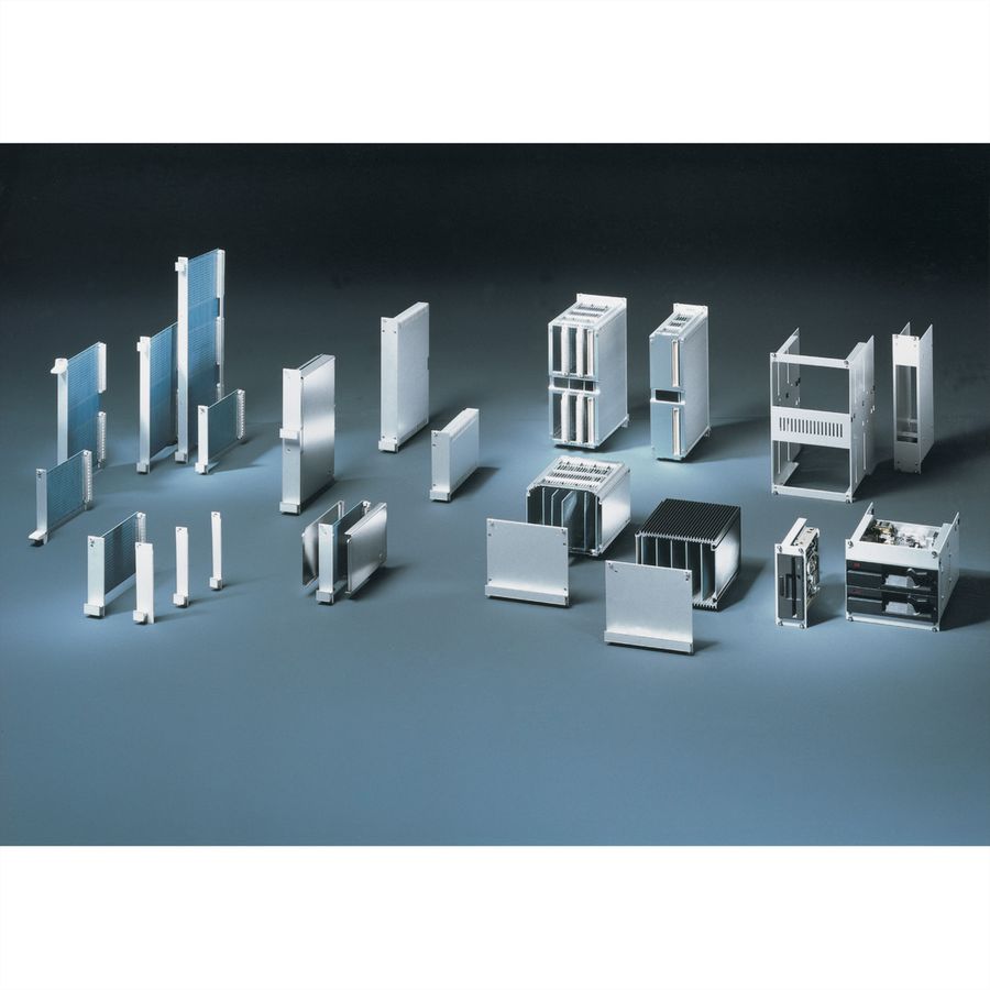 SCHROFF Plug-In Unit U-Profile Face avant pour poignée XL, compatible micro-interrupteur, 6 U, 4 CV, 2,5 mm, alu, anodisé frontal, conducteur arrière