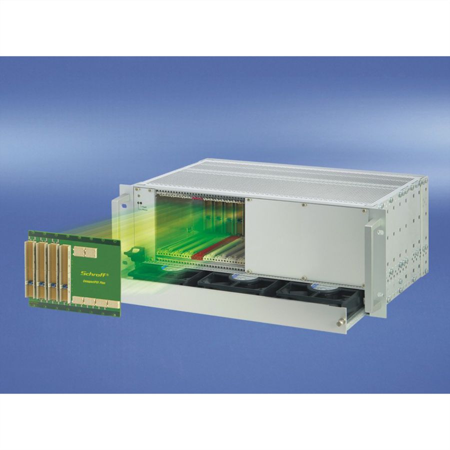 SCHROFF CPCI PlusIO System avec PSU enfichable, 4 U, 8 slots