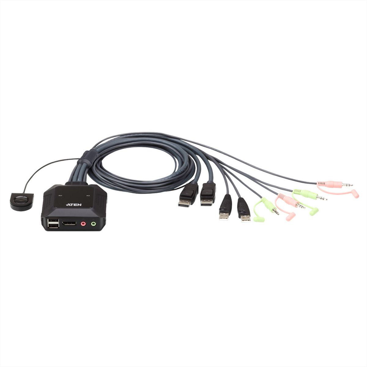 ATEN CS22DP Commutateur KVM DP USB 2 ports avec sélecteur de port distant