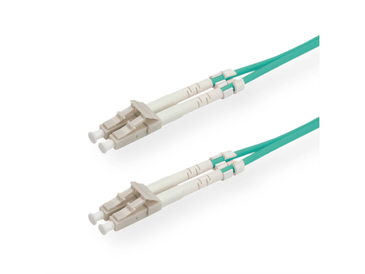 ROLINE Câble FO 50/125µm OM3, LC/LC, connecteurs Low-Loss, turquoise, 15 m