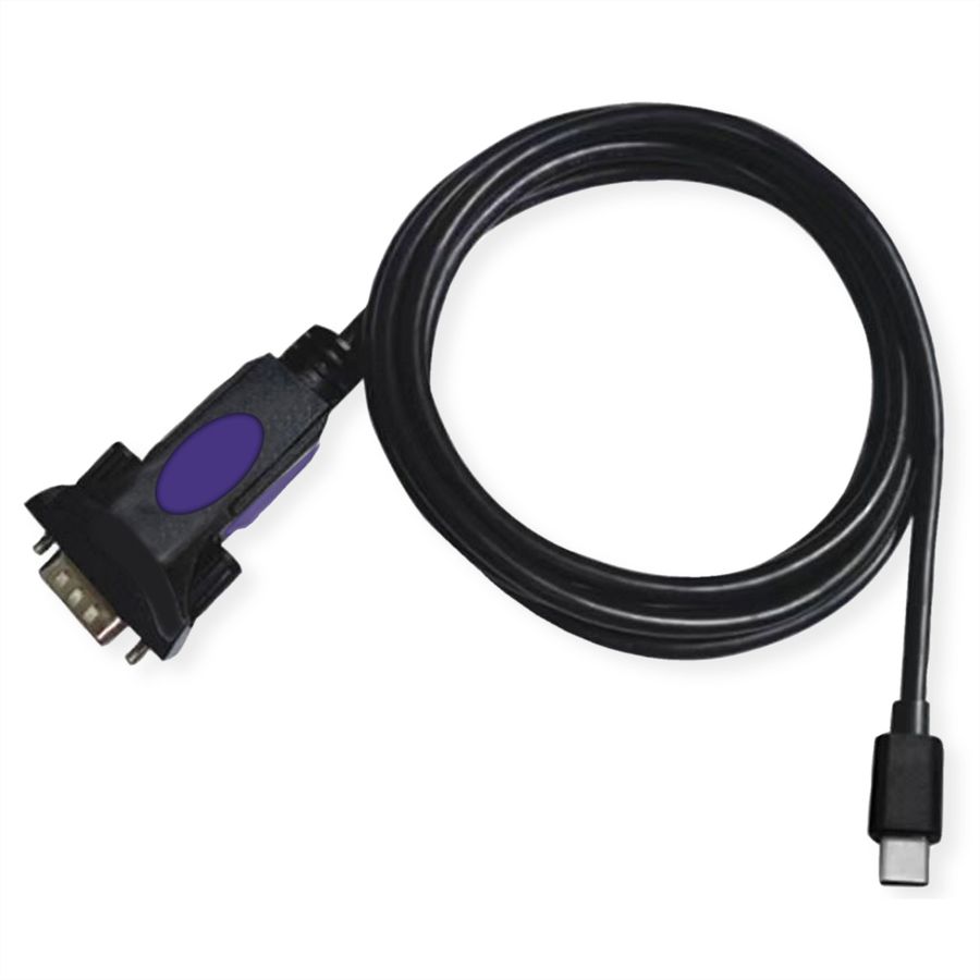 ROLINE Câble convertisseur USB-C / Série, puce FDTI, 1,8 m