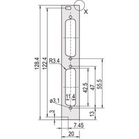 SCHROFF Face avant profilée, blindée, découpe Sub-D, 3 U, 4 HP, 2 x 25 broches, 2,5 mm, alu, anodisé avant, conducteur arrière