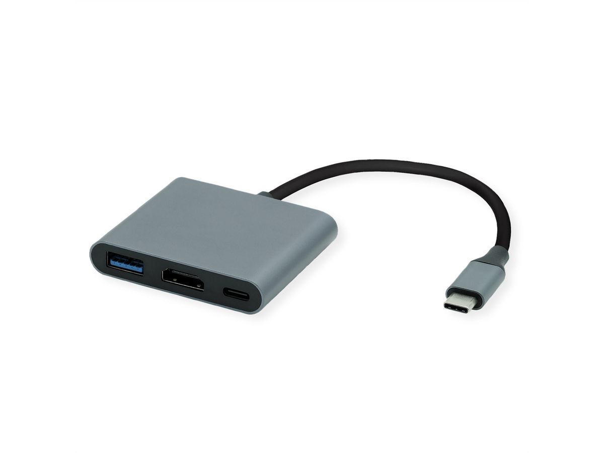 ROLINE Adaptateur USB Type C - HDMI , USB 3.2 Gen 1 A + Type C (Power Delivery)