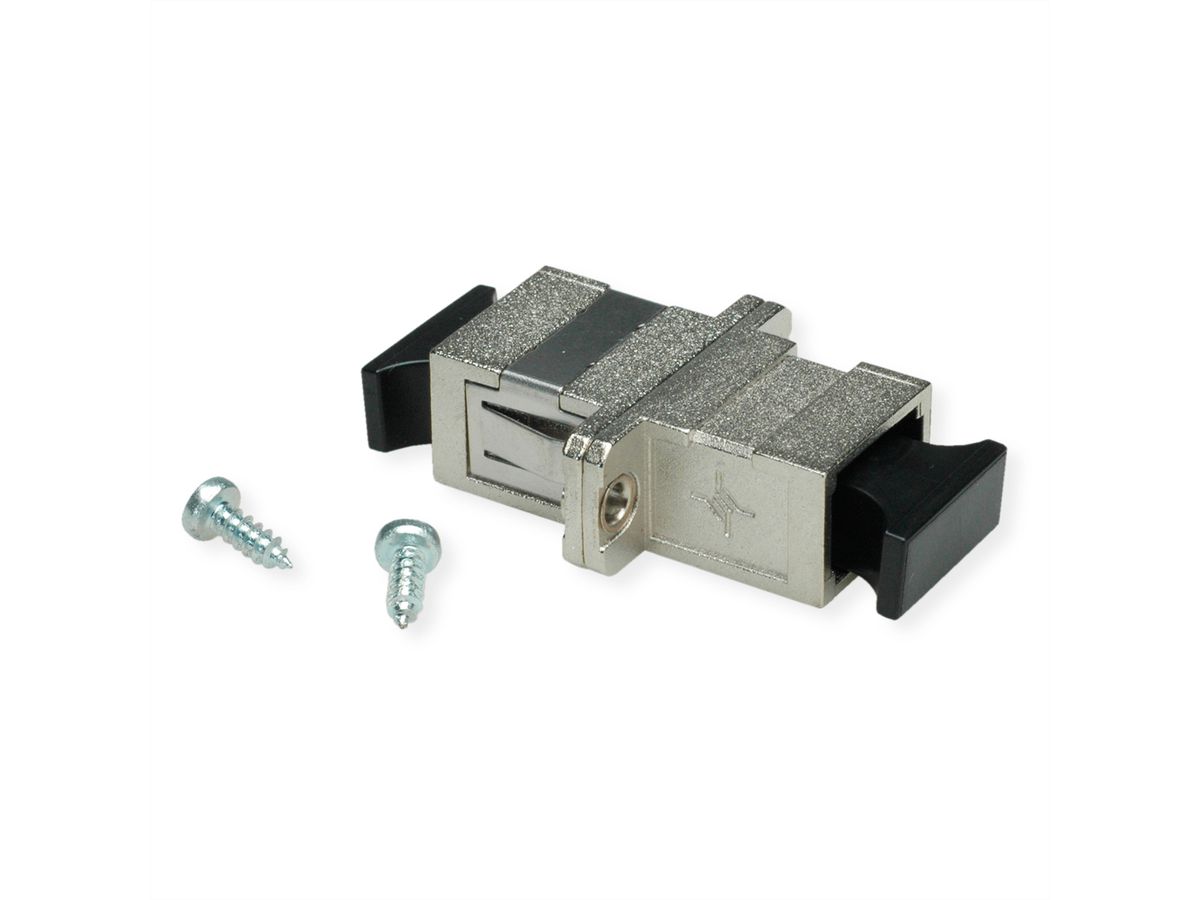 TELEGÄRTNER Coupleur SC, Singlemode et Multimode, Manchon en céramique, boîtier en métal, gris