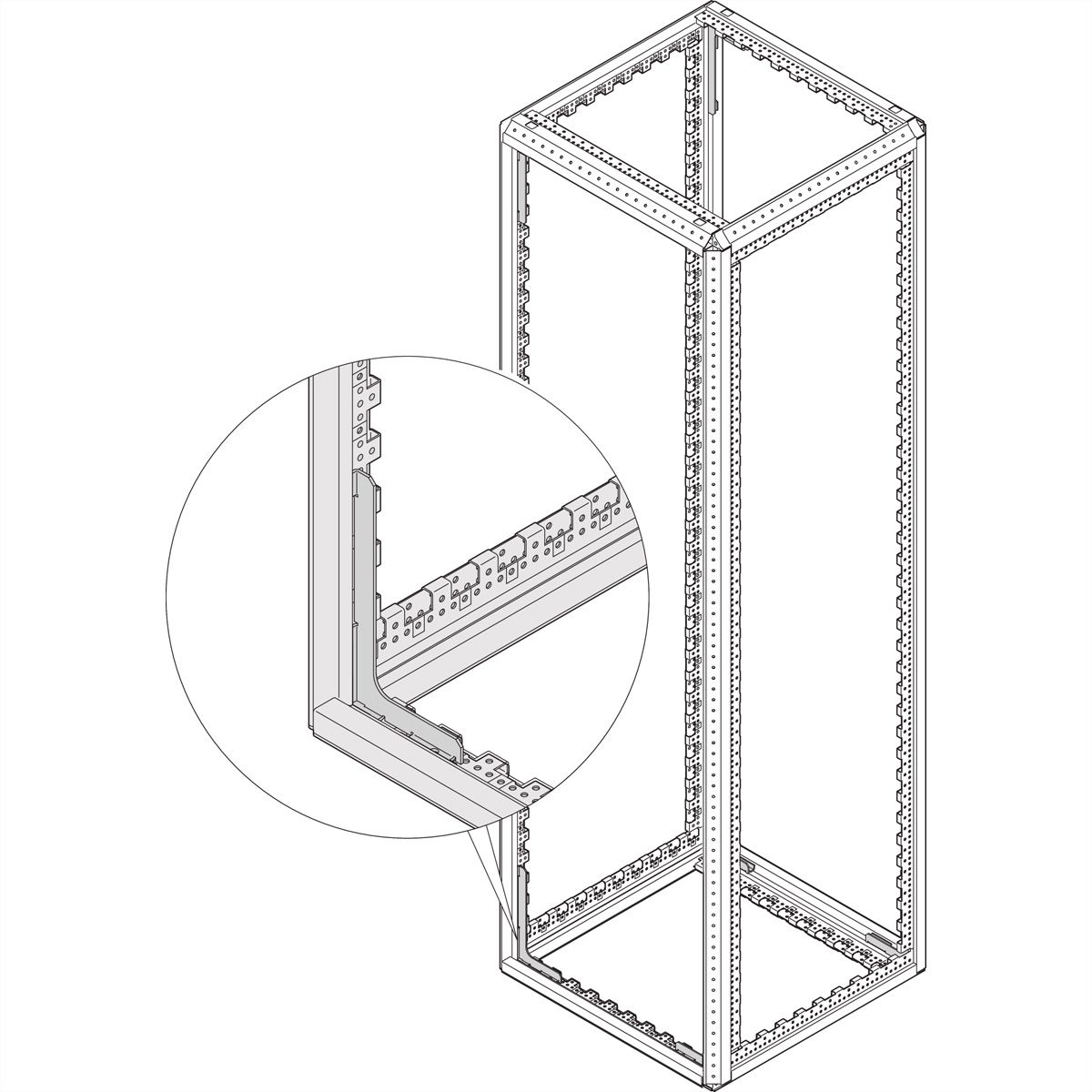 Cadre d'armoire Varistar SCHROFF, Heavy Duty, sismique, 1400H 800W 800D