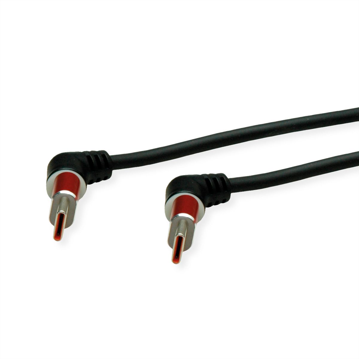ROLINE Câble USB 2.0, C-C, M/M, rotation à 360°, rouge/noir, 1 m