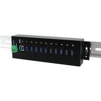 EXSYS EX-1110HMVS Hub à 10 ports USB 3.2,Gen1 protection de surtension et boîtier métal