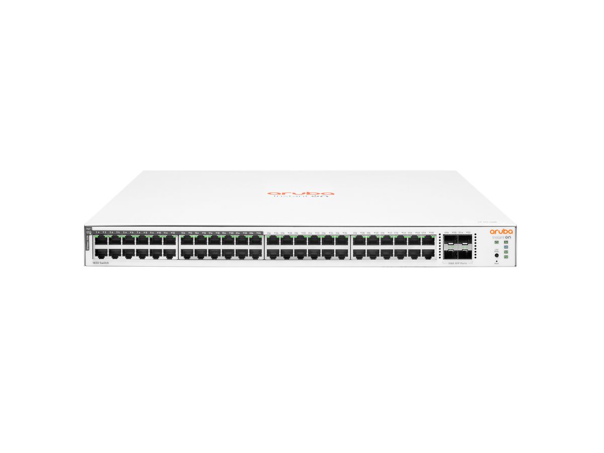 Hewlett Packard Enterprise Aruba Instant On 1830 48G 24p Class4 PoE 4SFP 370W Géré L2 Gigabit Ethernet (10/100/1000) Connexion Ethernet, supportant l'alimentation via ce port (PoE) 1U