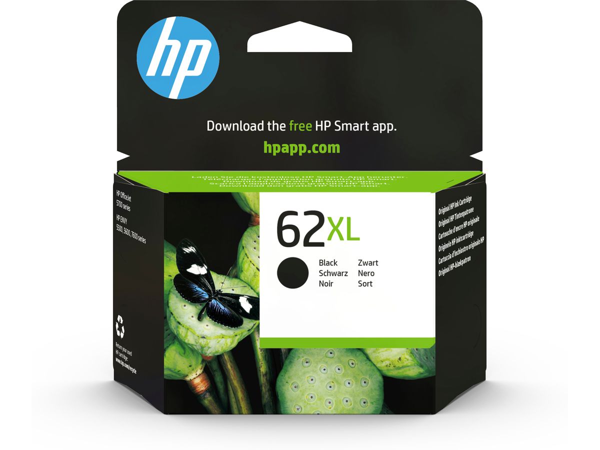 HP 62XL cartouche d'encre noire grande capacité authentique