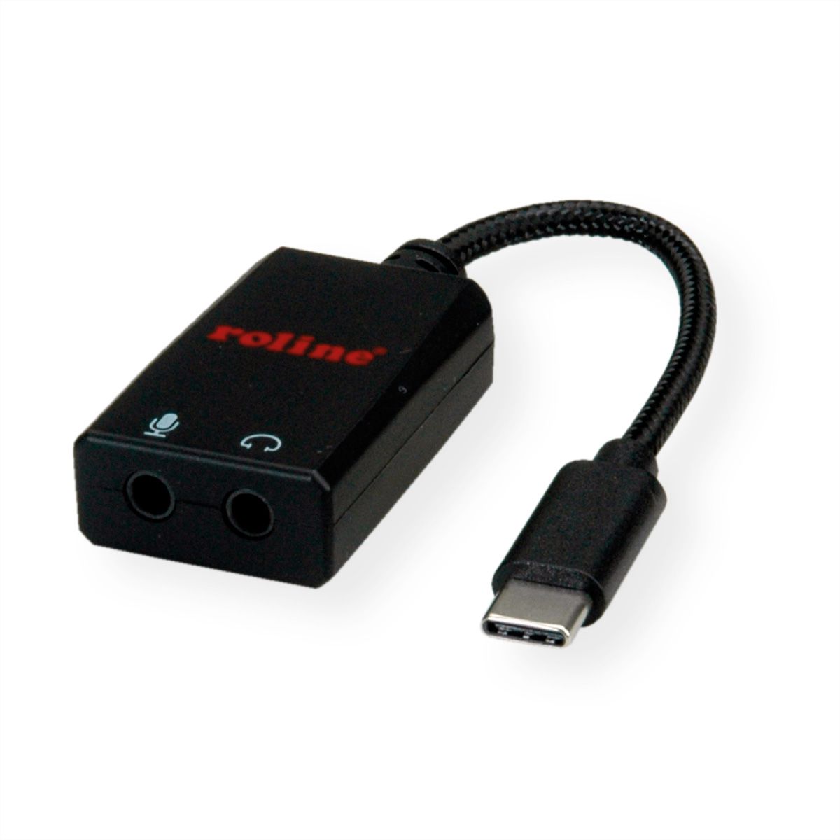 ROLINE Adaptateur type C - 2x 3,5mm audio, M/F, 0,13 m