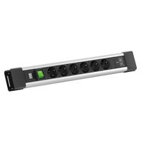 BACHMANN CONNECTUS 6xUTE 1xinterrupteur, 1xUSB C/C 65W L=2,0m CEE7/7 gris