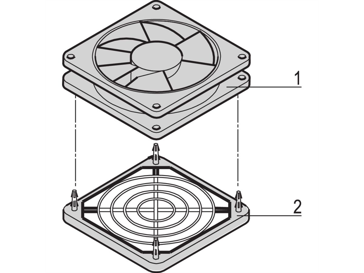 SCHROFF VARISTAR Ventilateur avec grille de protection, 38mm, 230V