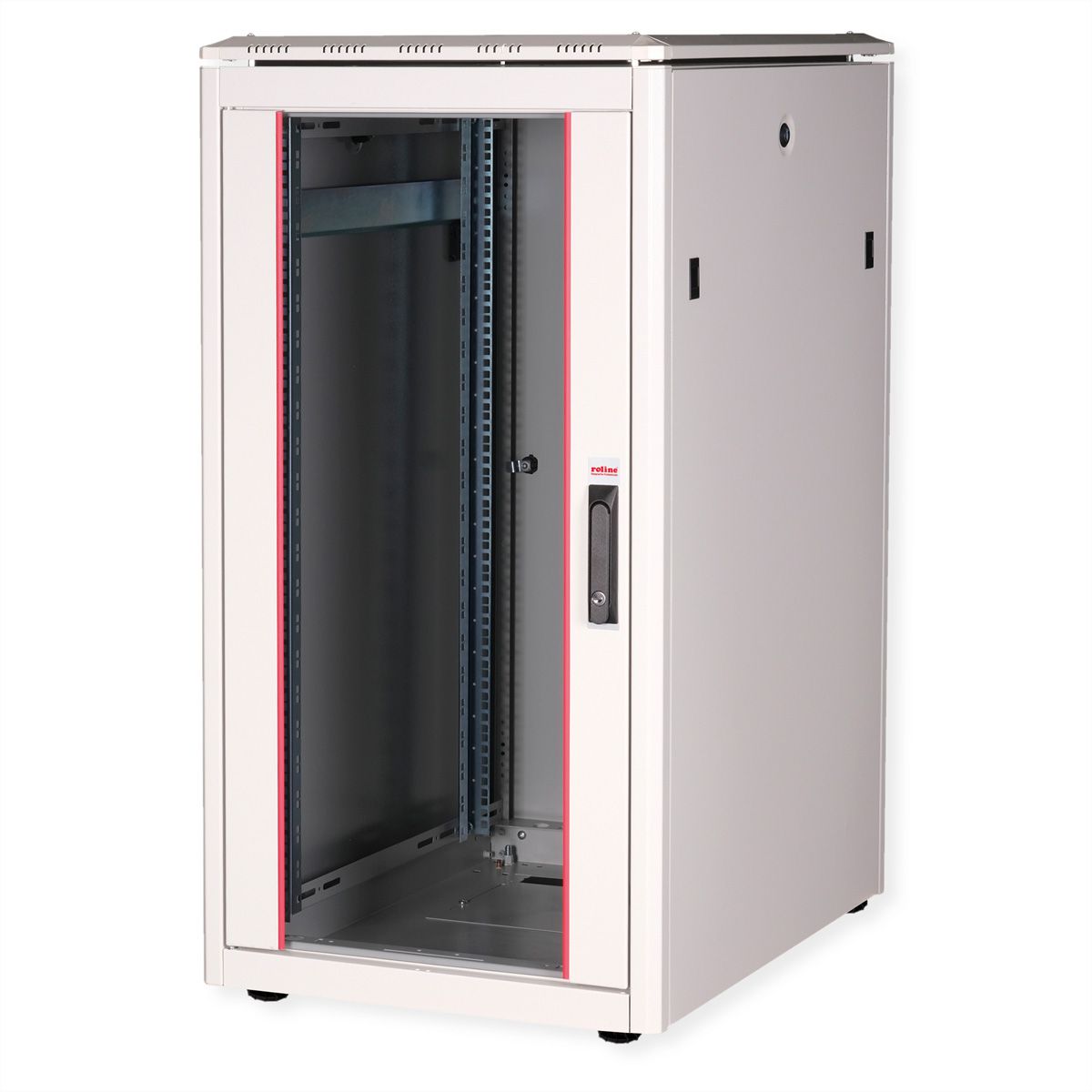 ROLINE 19" Baie réseau Pro 22U, 600x800 LxP Porte verre gris