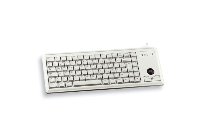 CHERRY G84-4400 TRACKBALL KEYBOARD Clavier filaire miniature, trackball, USB, gris clair