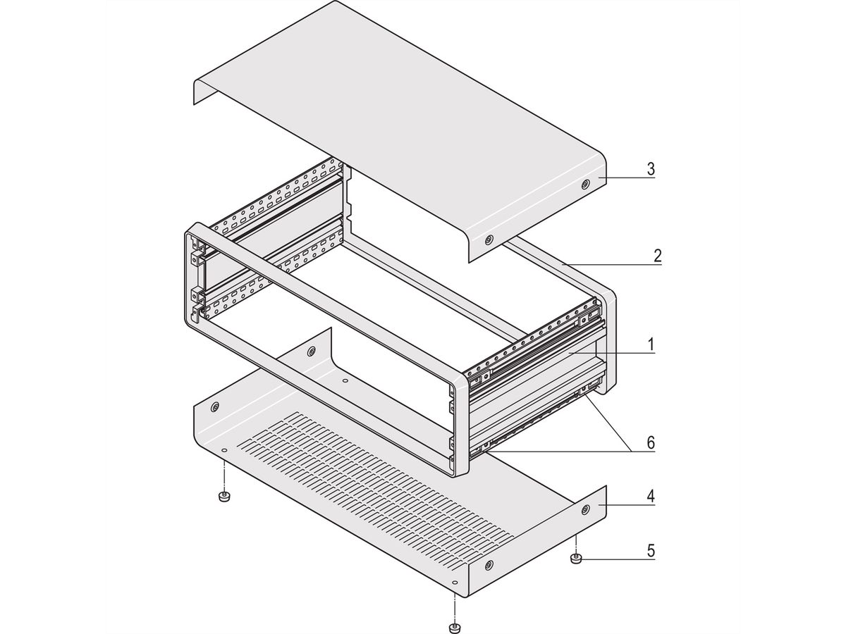 SCHROFF CompacPRO, Coffret de bureau non blindé, 3 U, 84 HP, 391 mm