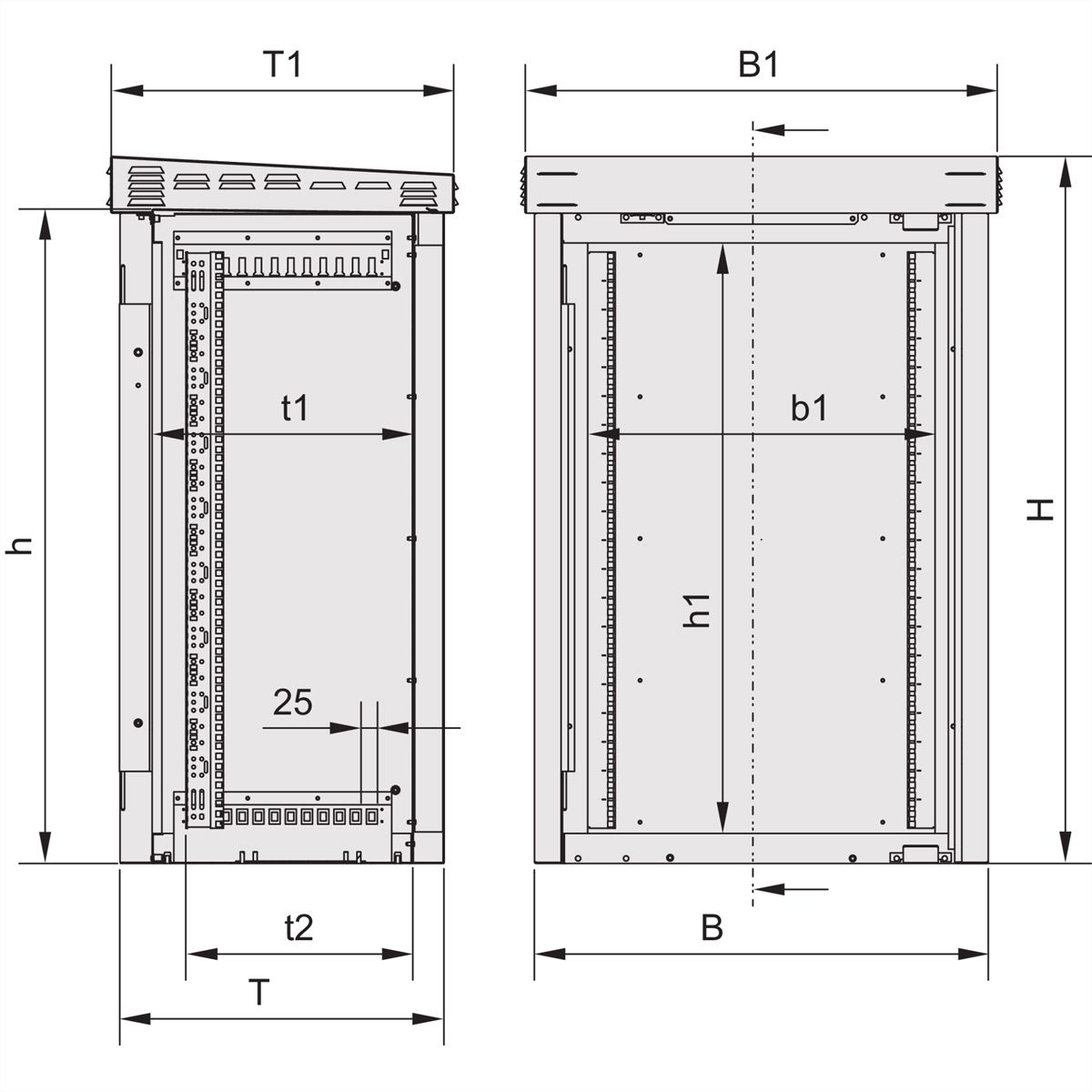 SCHROFF Outdoor Armoire unibody avec porte simple, 930H 16 U, 700W 500D