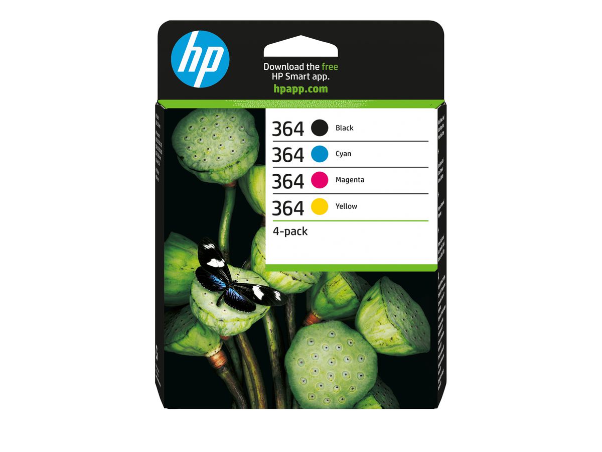 HP 364 pack de 4 cartouches d'encre noir/cyan/magenta/jaune authentiques