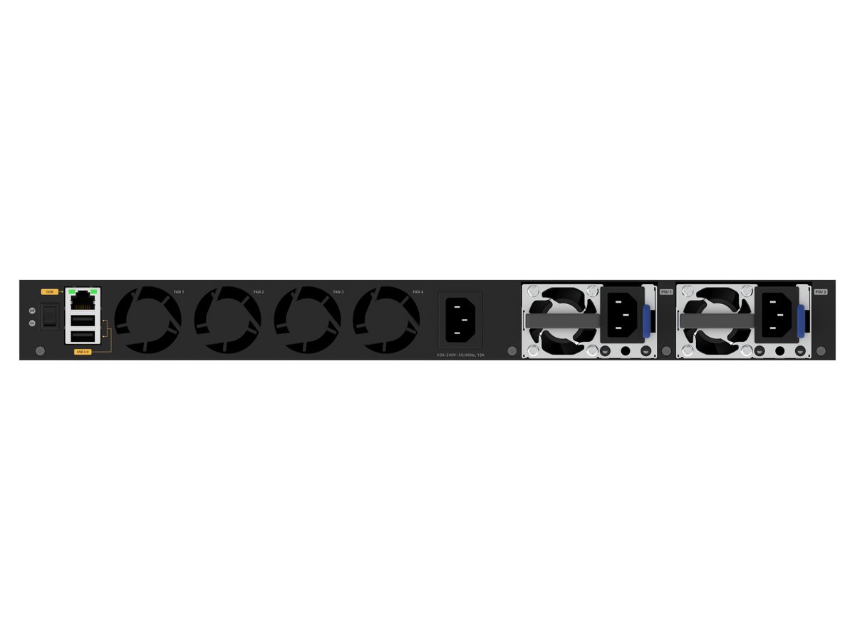 NETGEAR M4350-48G4XF Géré L3 Gigabit Ethernet (10/100/1000) Connexion Ethernet, supportant l'alimentation via ce port (PoE) 1U Noir