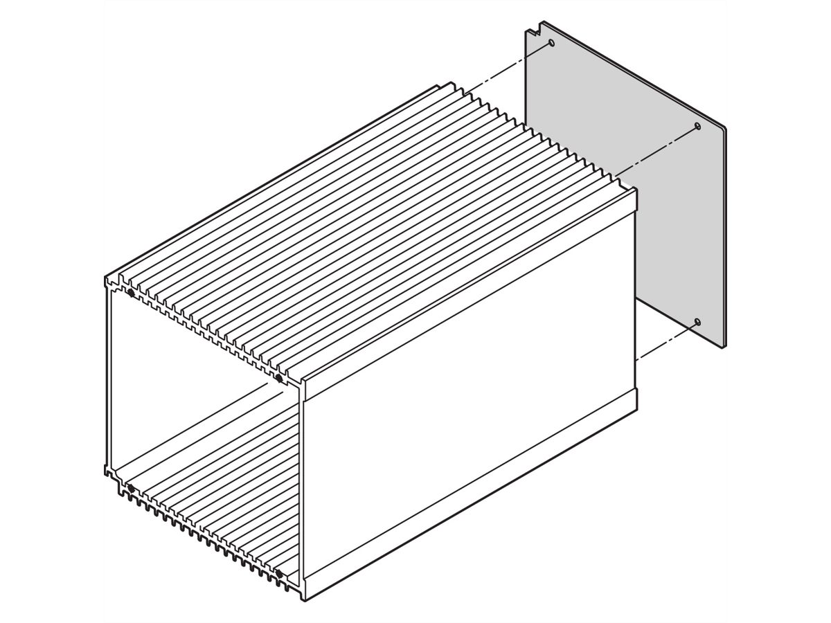 Unité enfichable SCHROFF HF, panneau arrière, sans découpe, 3 U, 21 CV