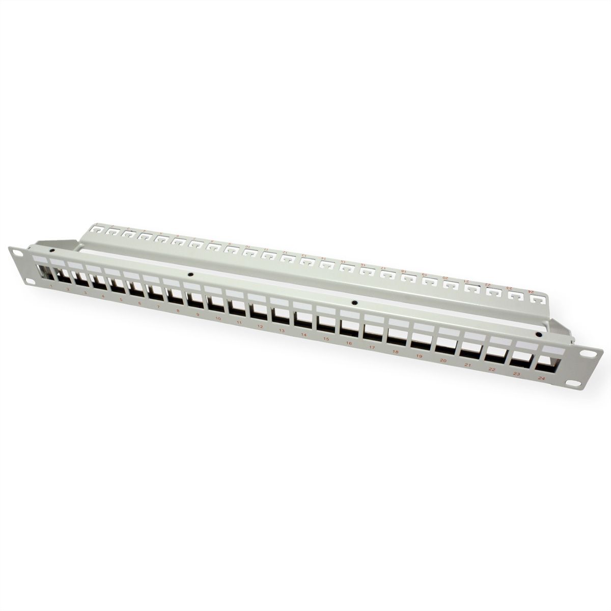 ROLINE Panneau de brassage 19" pour Keystone, 24 ports blindé, gris