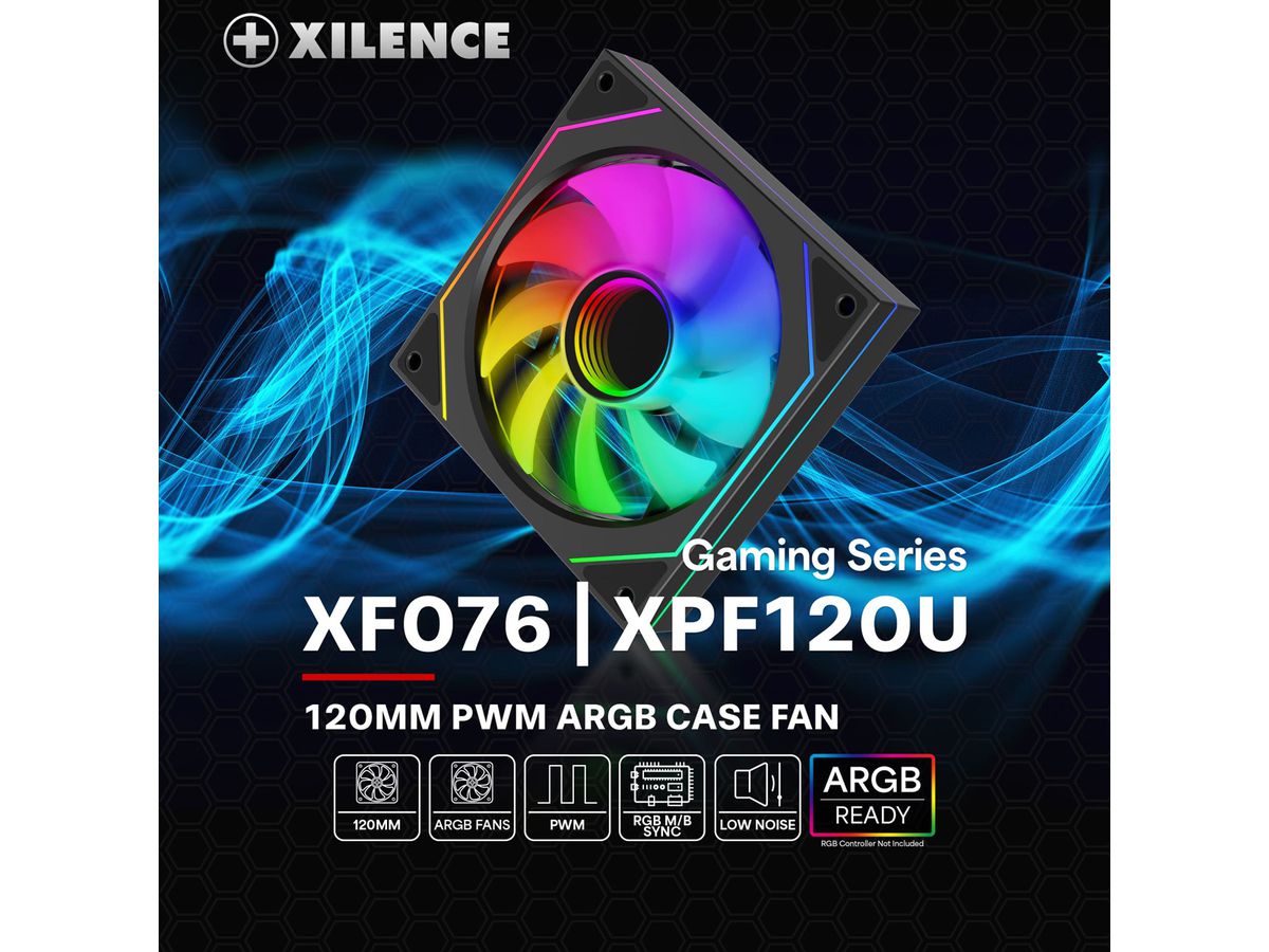 XILENCE XF076 Ventilateur de boîtier, avec Design Infinity Mirror