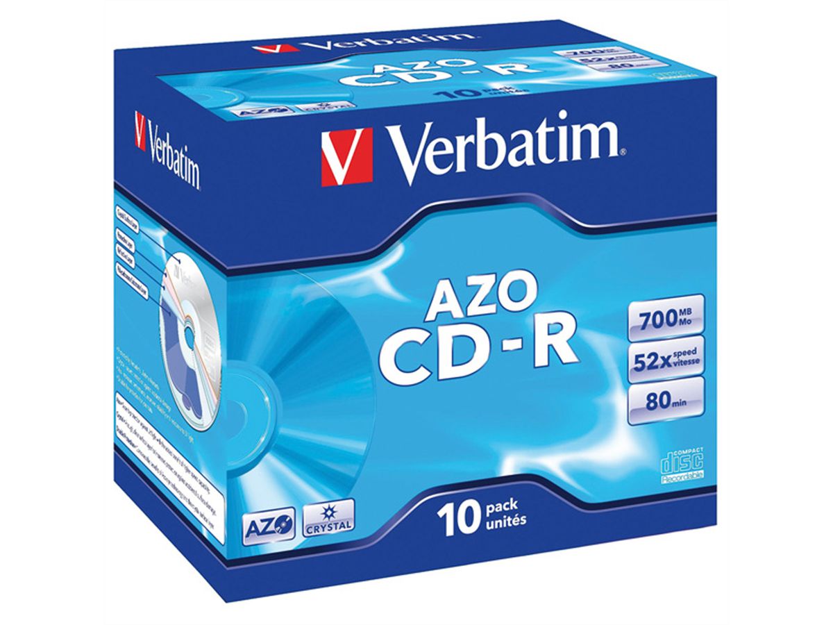 VERBATIM CD-R, 700MB/80Min., x10, JewelCase, 52x