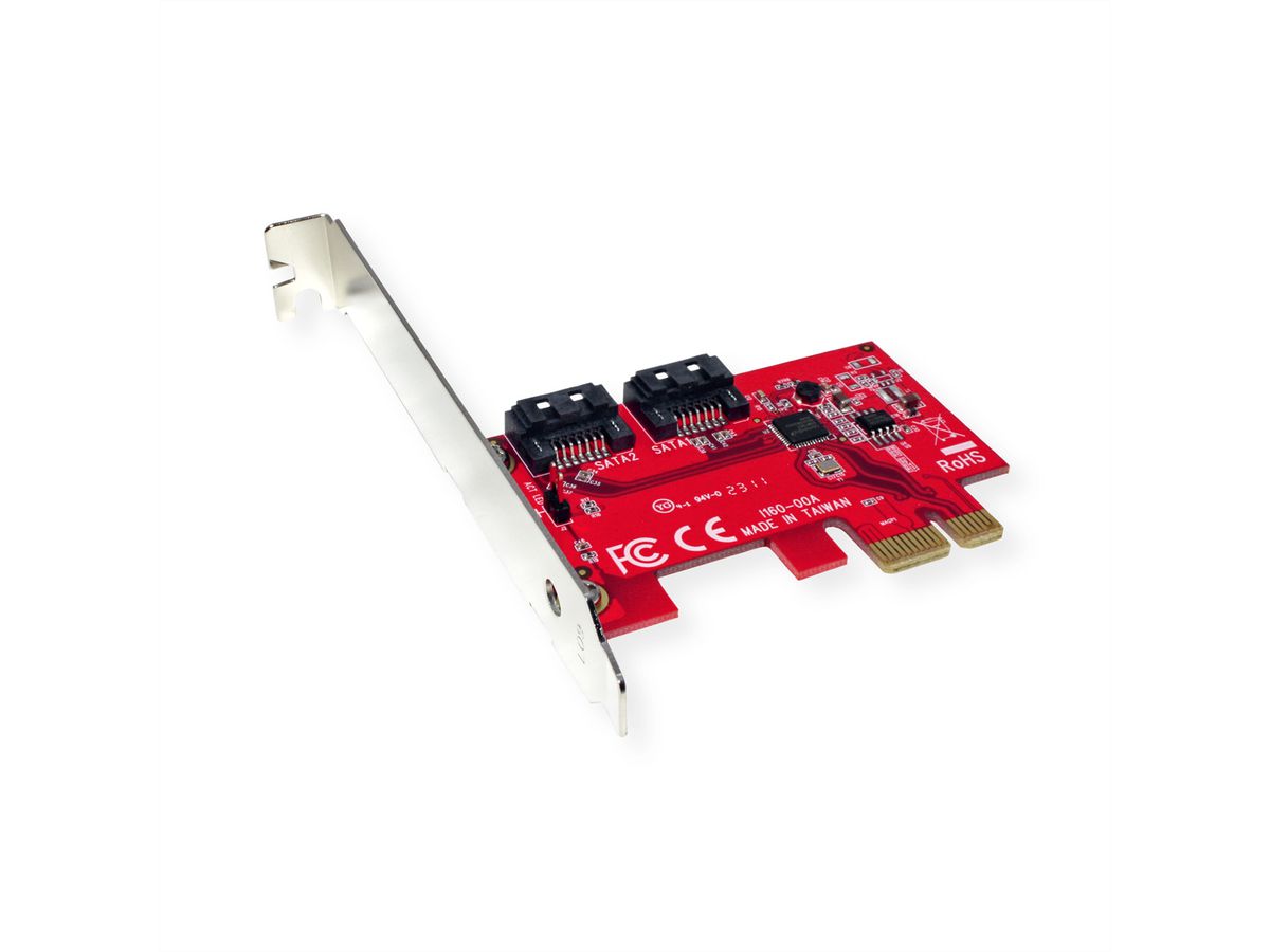 ROLINE Carte PCIe x1 SATA III 6Gbps AHCI 2 ports Low Profile Host Adaptateur