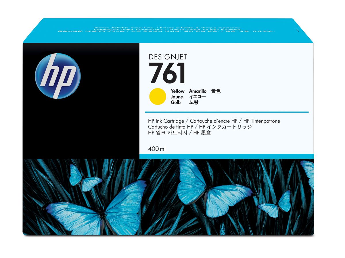 HP 761 cartouche d'encre DesignJet jaune, 400 ml