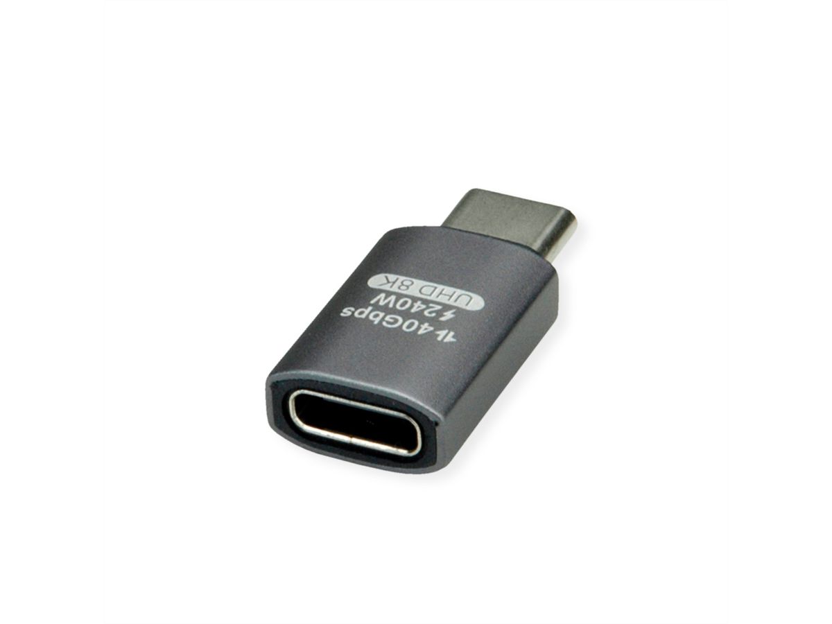 ROLINE Adaptateur USB4 Gen 3x2, Aluminium, Type C, M/F, argent