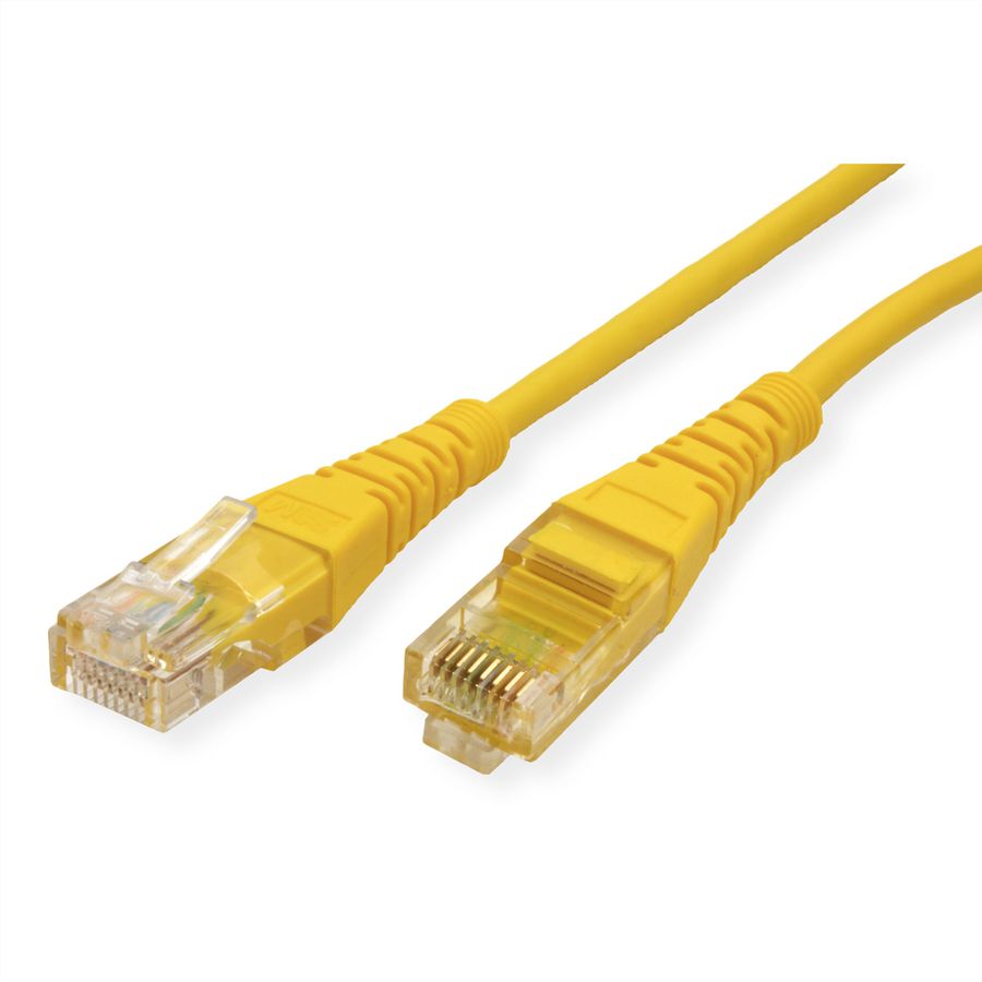 Cordon ROLINE Cat.5e (Classe D) UTP confectionné, PoE, jaune, 0,5 m
