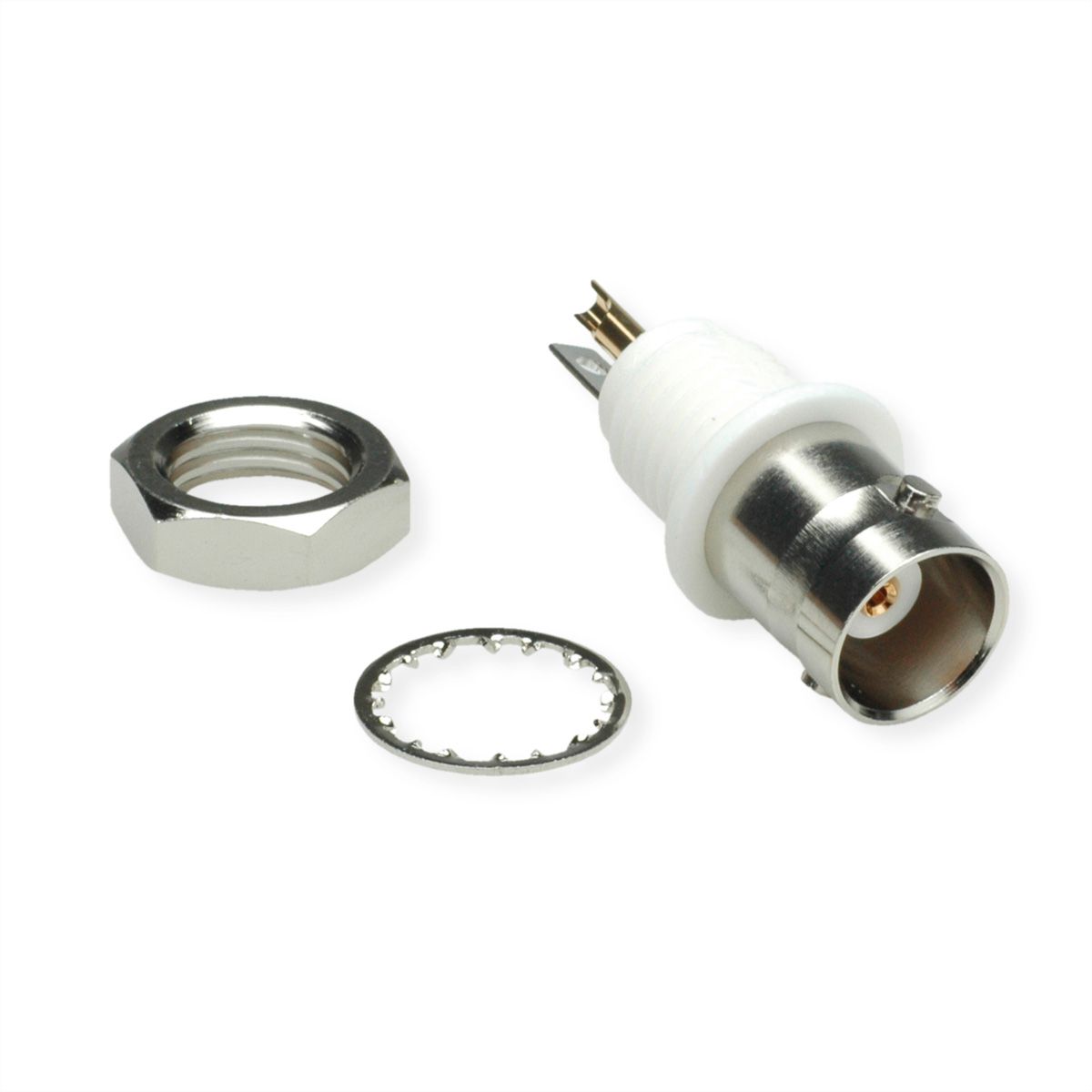 TELEGÄRTNER Prise BNC encastrée 50 Ohms, avec bride isolante blanche