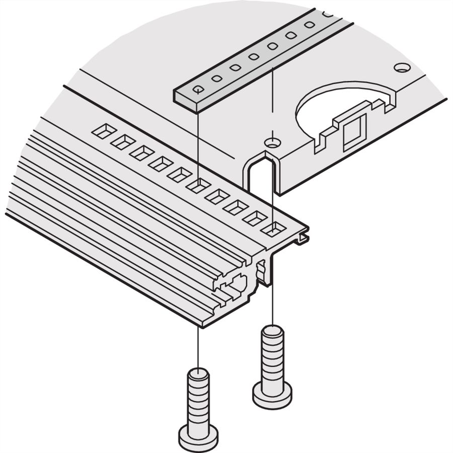 Bande de fixation SCHROFF pour plaque de montage à largeur partielle, 160 mm